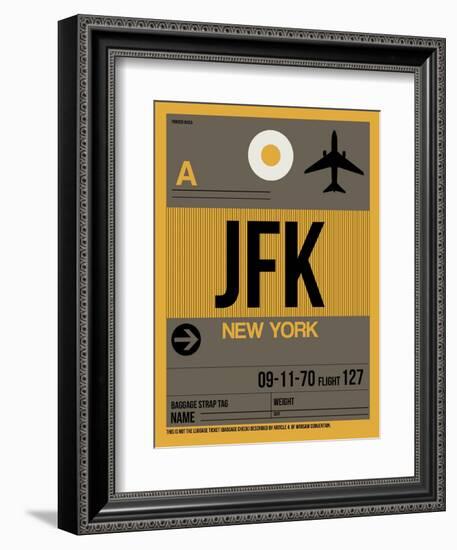 JFK New York Luggage Tag 3-NaxArt-Framed Art Print