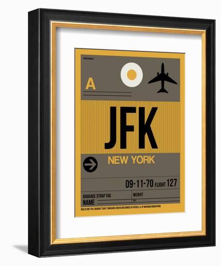 JFK New York Luggage Tag 3-NaxArt-Framed Art Print