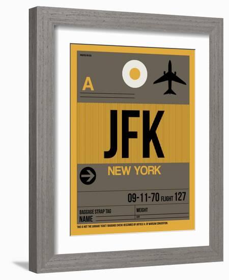 JFK New York Luggage Tag 3-NaxArt-Framed Art Print