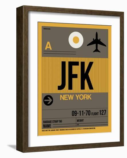 JFK New York Luggage Tag 3-NaxArt-Framed Art Print