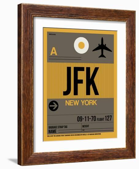 JFK New York Luggage Tag 3-NaxArt-Framed Art Print