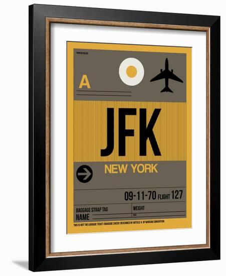 JFK New York Luggage Tag 3-NaxArt-Framed Art Print