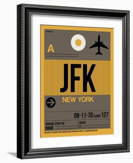 JFK New York Luggage Tag 3-NaxArt-Framed Art Print