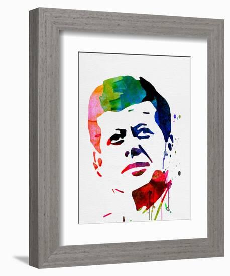 JFK Watercolor-Lora Feldman-Framed Art Print