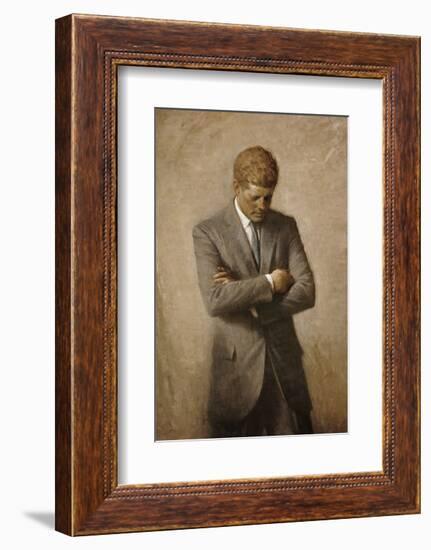 JFK-Aaron Shikler-Framed Art Print