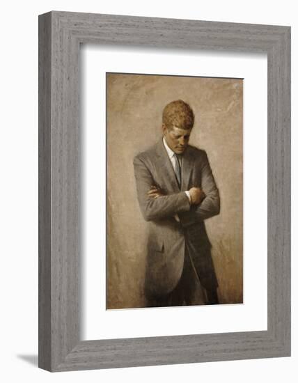 JFK-Aaron Shikler-Framed Art Print