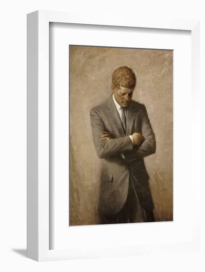 JFK-Aaron Shikler-Framed Art Print