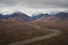 Lone hiker walks into Alaskan wilderness, Alaska, United States of America, North America-JIA JIAHE-Photographic Print