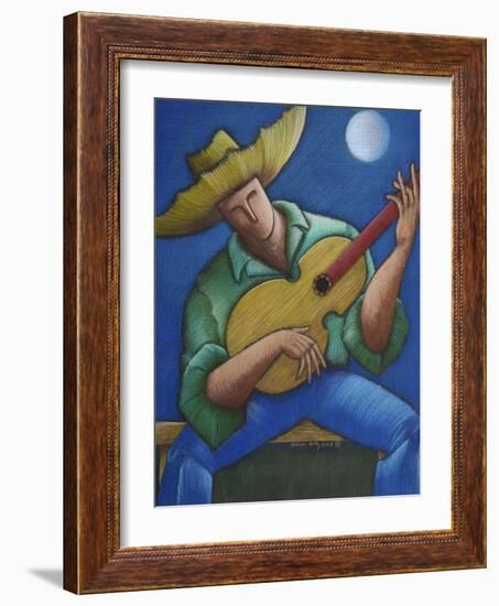 Jibaro Bajo La Luna-Oscar Ortiz-Framed Giclee Print