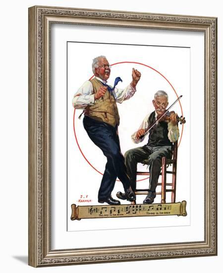 "Jig to a Fiddle,"February 2, 1929-J.F. Kernan-Framed Giclee Print