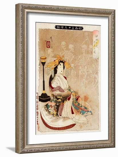 Jigoku Dayu - Courtesan from Hell, Thirty-Six Transformations-Yoshitoshi Tsukioka-Framed Giclee Print