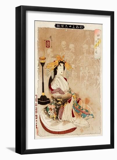 Jigoku Dayu - Courtesan from Hell, Thirty-Six Transformations-Yoshitoshi Tsukioka-Framed Giclee Print