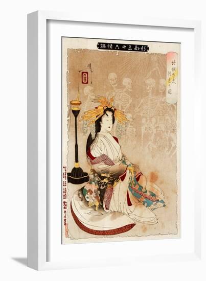 Jigoku Dayu - Courtesan from Hell, Thirty-Six Transformations-Yoshitoshi Tsukioka-Framed Giclee Print