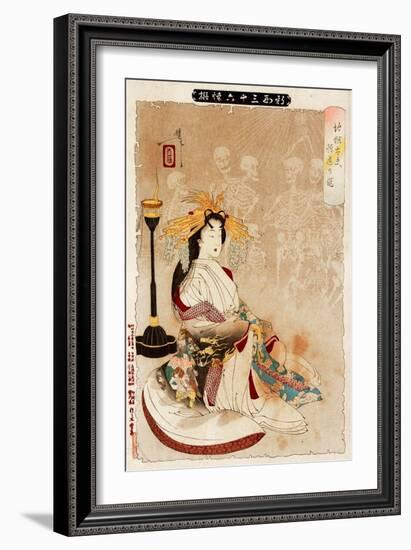 Jigoku Dayu - Courtesan from Hell, Thirty-Six Transformations-Yoshitoshi Tsukioka-Framed Giclee Print