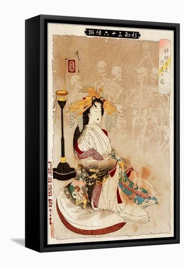 Jigoku Dayu - Courtesan from Hell, Thirty-Six Transformations-Yoshitoshi Tsukioka-Framed Premier Image Canvas