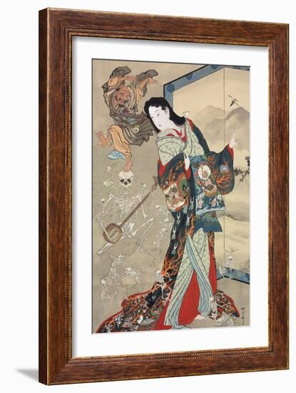 Jigoku Dayu (Hell Courtesan). After 1885-Kawanabe Kyosai-Framed Giclee Print