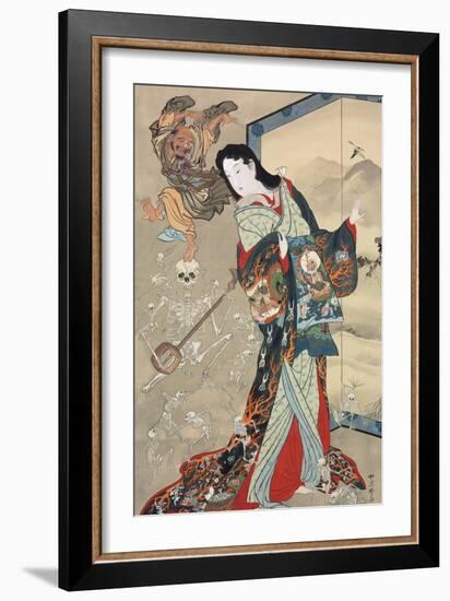Jigoku Dayu (Hell Courtesan). After 1885-Kawanabe Kyosai-Framed Giclee Print