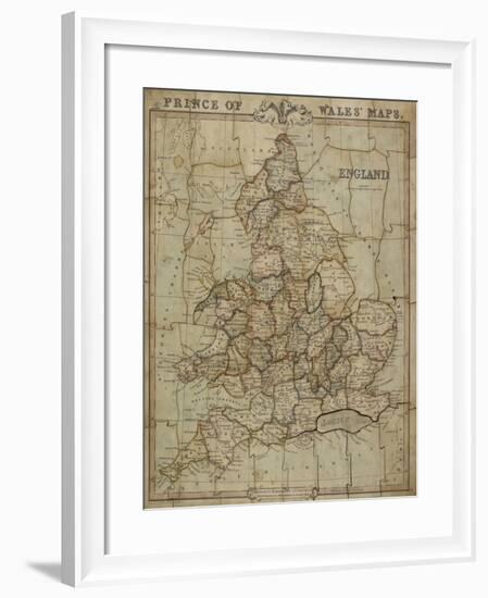 Jigsaw Puzzle of Prince of Wales' Maps: England, 1854-George Frederick Cruchley-Framed Giclee Print