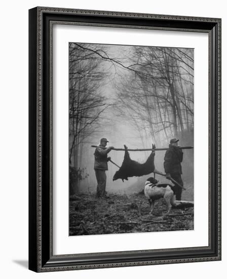 Jim Atchley and Dr. Ray Atchley Carrying Boar That They Killed-Ralph Crane-Framed Photographic Print