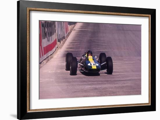 Jim Clark Driving a Lotus, Monaco Grand Prix, 1964-null-Framed Photographic Print