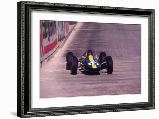 Jim Clark Driving a Lotus, Monaco Grand Prix, 1964-null-Framed Photographic Print