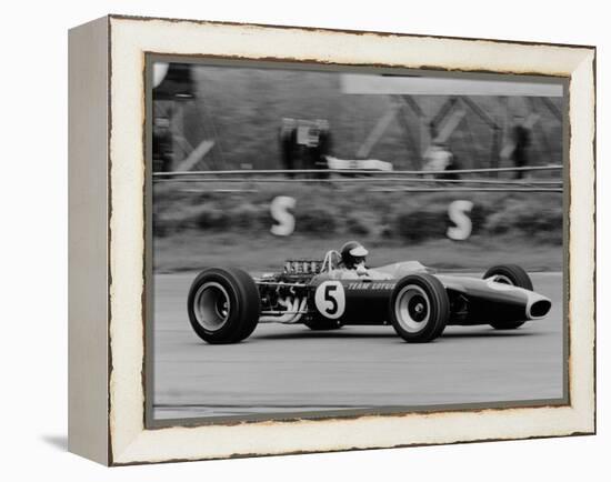 Jim Clark Driving the Lotus 49 at the British Grand Prix, Silverstone, 1967-null-Framed Premier Image Canvas