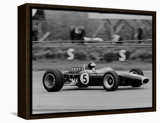 Jim Clark Driving the Lotus 49 at the British Grand Prix, Silverstone, 1967-null-Framed Premier Image Canvas