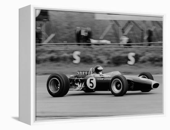 Jim Clark Driving the Lotus 49 at the British Grand Prix, Silverstone, 1967-null-Framed Premier Image Canvas