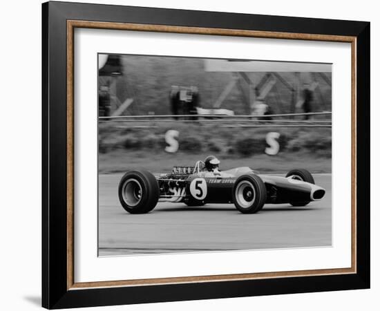 Jim Clark Driving the Lotus 49 at the British Grand Prix, Silverstone, 1967-null-Framed Photographic Print