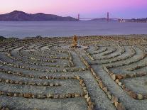 Lands End Labyrinth at Dusk with the Golden Gate Bridge, San Francisco, California-Jim Goldstein-Photographic Print