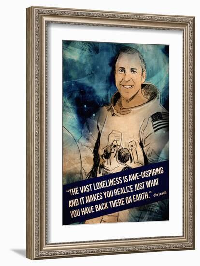 Jim Lovell Quote-Lynx Art Collection-Framed Art Print