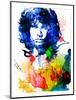 Jim Morrison Watercolor-Jack Hunter-Mounted Art Print