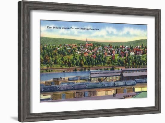 Jim Thorpe, Pennsylvania - View of East Mauch Chunk and Rr Junction-Lantern Press-Framed Art Print