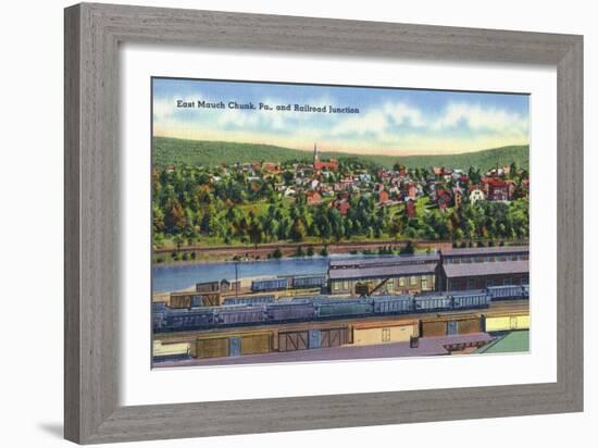 Jim Thorpe, Pennsylvania - View of East Mauch Chunk and Rr Junction-Lantern Press-Framed Art Print