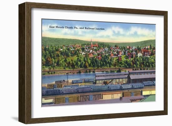 Jim Thorpe, Pennsylvania - View of East Mauch Chunk and Rr Junction-Lantern Press-Framed Art Print