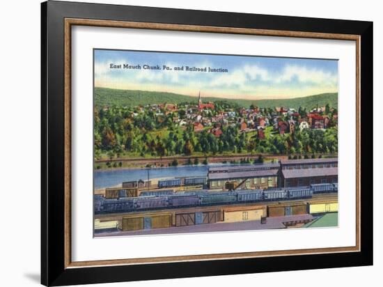 Jim Thorpe, Pennsylvania - View of East Mauch Chunk and Rr Junction-Lantern Press-Framed Art Print