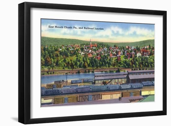 Jim Thorpe, Pennsylvania - View of East Mauch Chunk and Rr Junction-Lantern Press-Framed Art Print