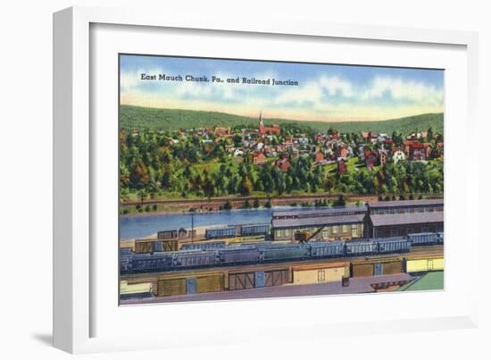 Jim Thorpe, Pennsylvania - View of East Mauch Chunk and Rr Junction-Lantern Press-Framed Art Print