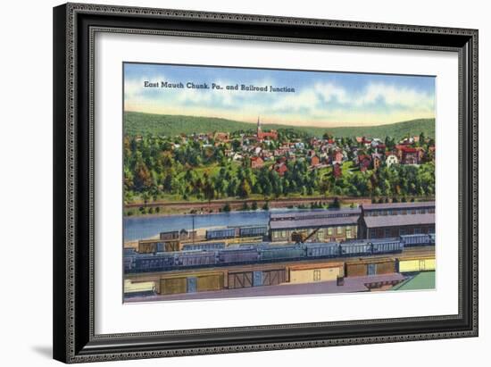 Jim Thorpe, Pennsylvania - View of East Mauch Chunk and Rr Junction-Lantern Press-Framed Art Print