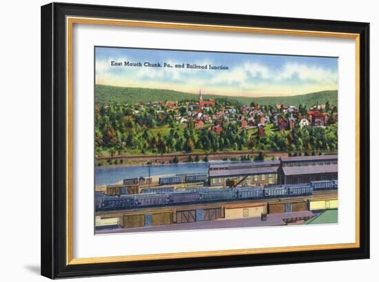 Jim Thorpe, Pennsylvania - View of East Mauch Chunk and Rr Junction-Lantern Press-Framed Art Print