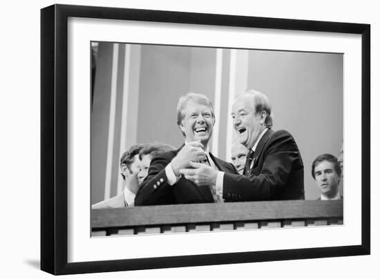 Jimmy Carter and Former VP Hubert Humphrey at Democratic National Convention, 1976-null-Framed Photo