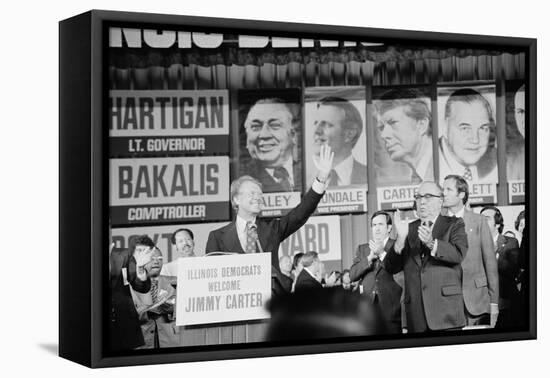 Jimmy Carter and Mayor Richard Daley Illinois Democratic Convention, Sept. 9, 1976-null-Framed Stretched Canvas