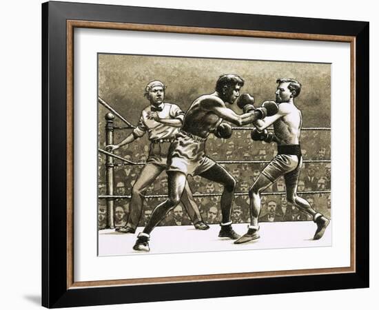 Jimmy Wilde Boxing Pancho Villa in New York-Pat Nicolle-Framed Giclee Print