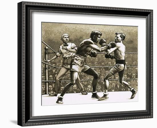 Jimmy Wilde Boxing Pancho Villa in New York-Pat Nicolle-Framed Giclee Print