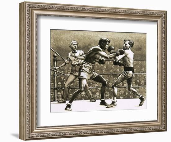 Jimmy Wilde Boxing Pancho Villa in New York-Pat Nicolle-Framed Giclee Print