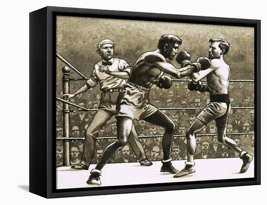 Jimmy Wilde Boxing Pancho Villa in New York-Pat Nicolle-Framed Premier Image Canvas