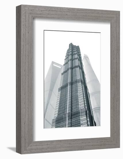 Jin Mao Tower, Shanghai Tower and Shanghai World Finance Center, Lujiazui, Pudong, Shanghai, China-Jon Arnold-Framed Photographic Print