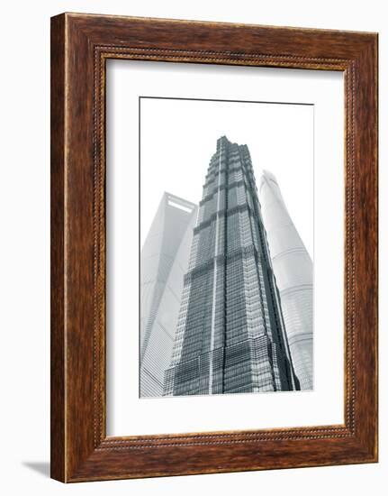 Jin Mao Tower, Shanghai Tower and Shanghai World Finance Center, Lujiazui, Pudong, Shanghai, China-Jon Arnold-Framed Photographic Print