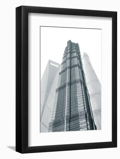 Jin Mao Tower, Shanghai Tower and Shanghai World Finance Center, Lujiazui, Pudong, Shanghai, China-Jon Arnold-Framed Photographic Print