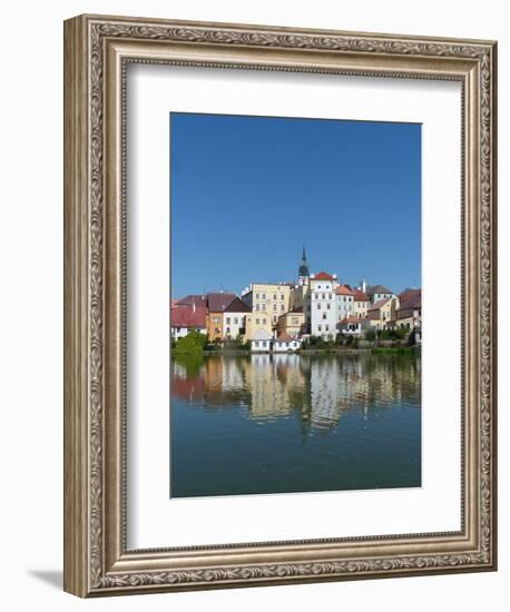 Jindrichuv Hradec with its reflection in Lake Vajgar-Jan Halaska-Framed Photographic Print